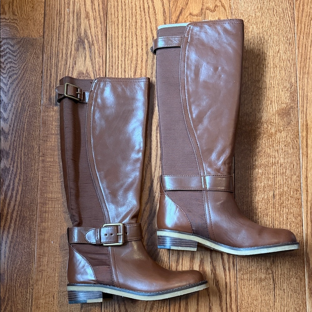 Lucky Brand Brown Leather Knee-High Boots